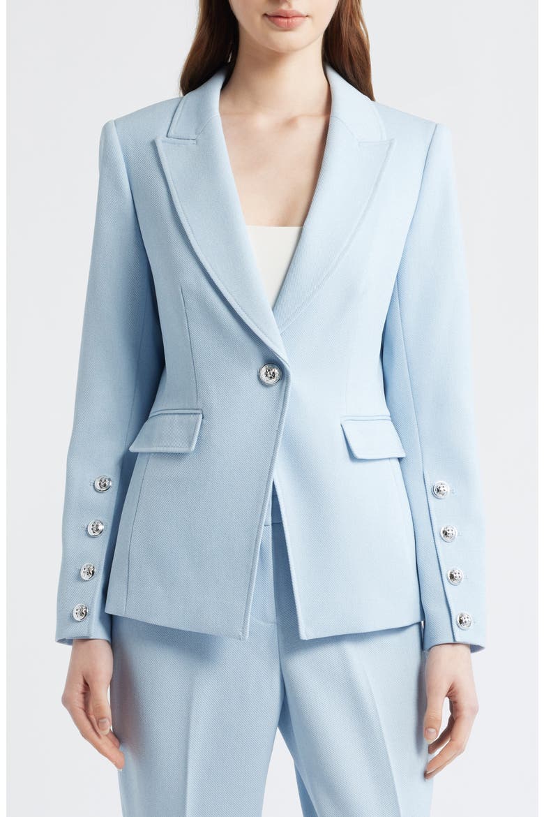 One-Button Blazer, Alternate, color, ICE BLUE