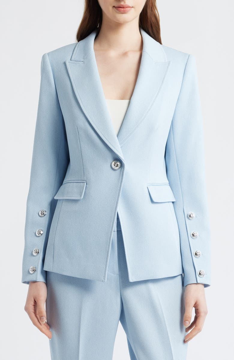 Tahari ASL One-Button Blazer, Alternate, color, Ice Blue