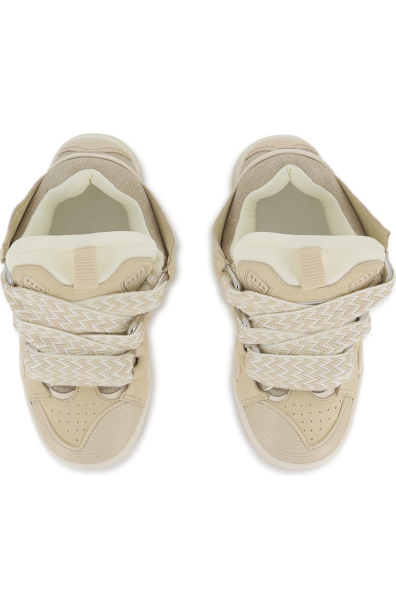 Lanvin Kids Curb Sneakers With Laces, Alternate, color, Beige