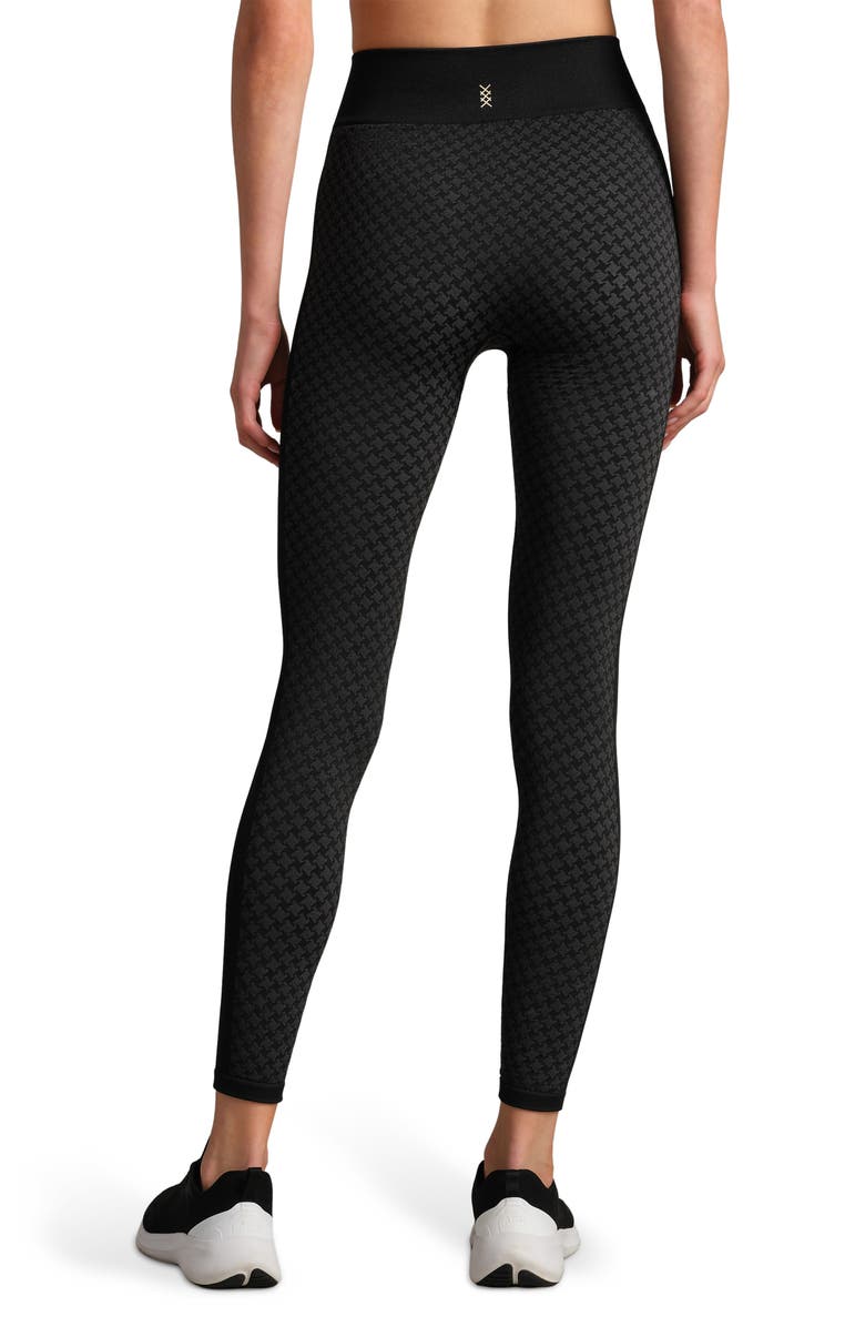 Rhone Houndstooth Check Leggings, Alternate, color, Pure Black Houndstooth