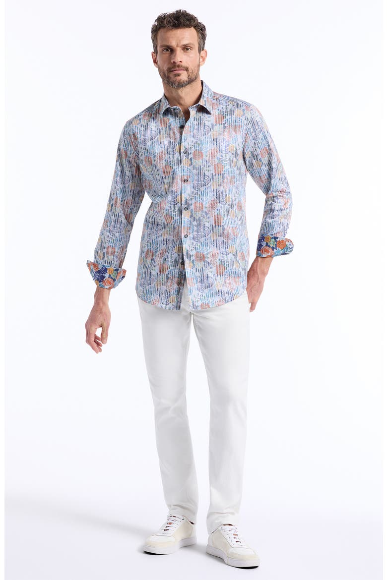 Dafen Floral Button-Up Shirt, Alternate, color, MULTI