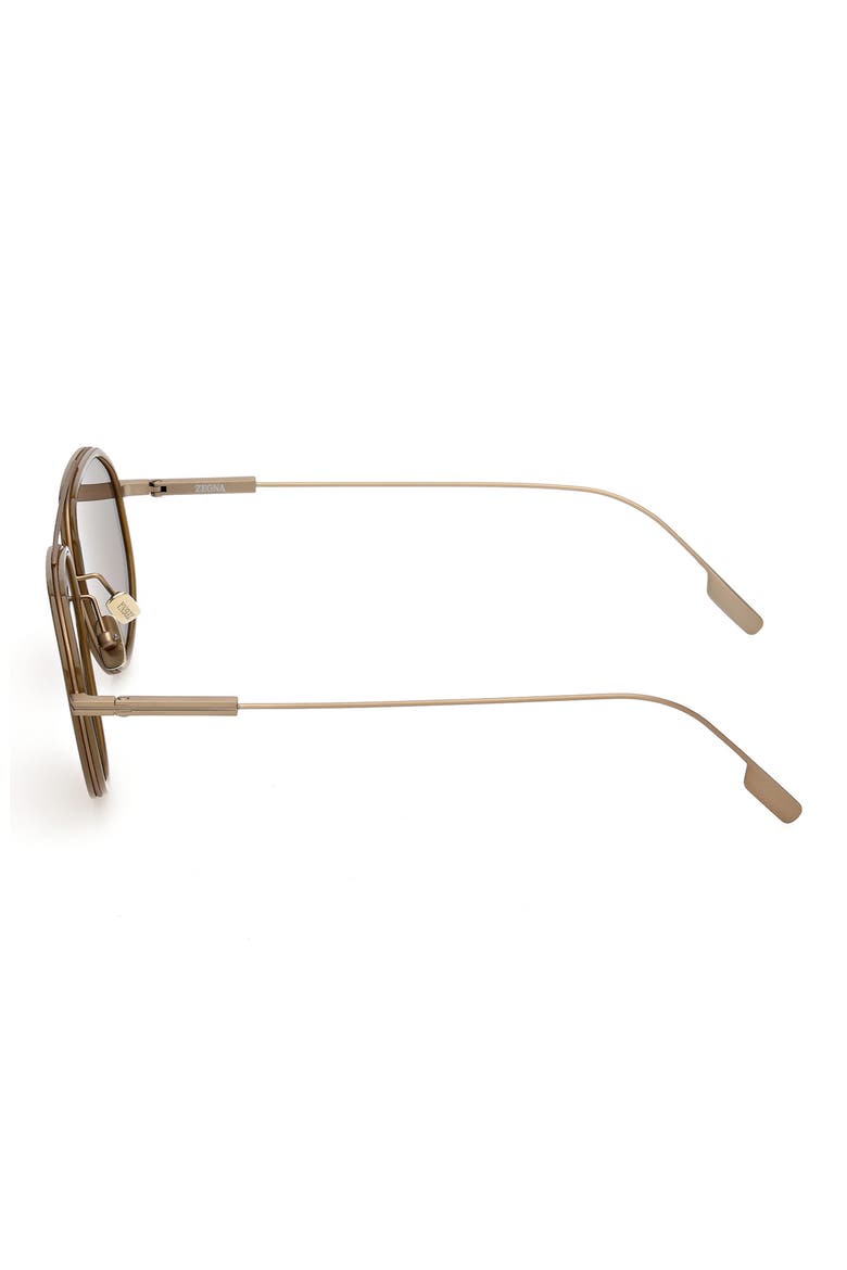 56mm Geometric Sunglasses, Alternate, color, SATIN BRASS / OPAL GREEN