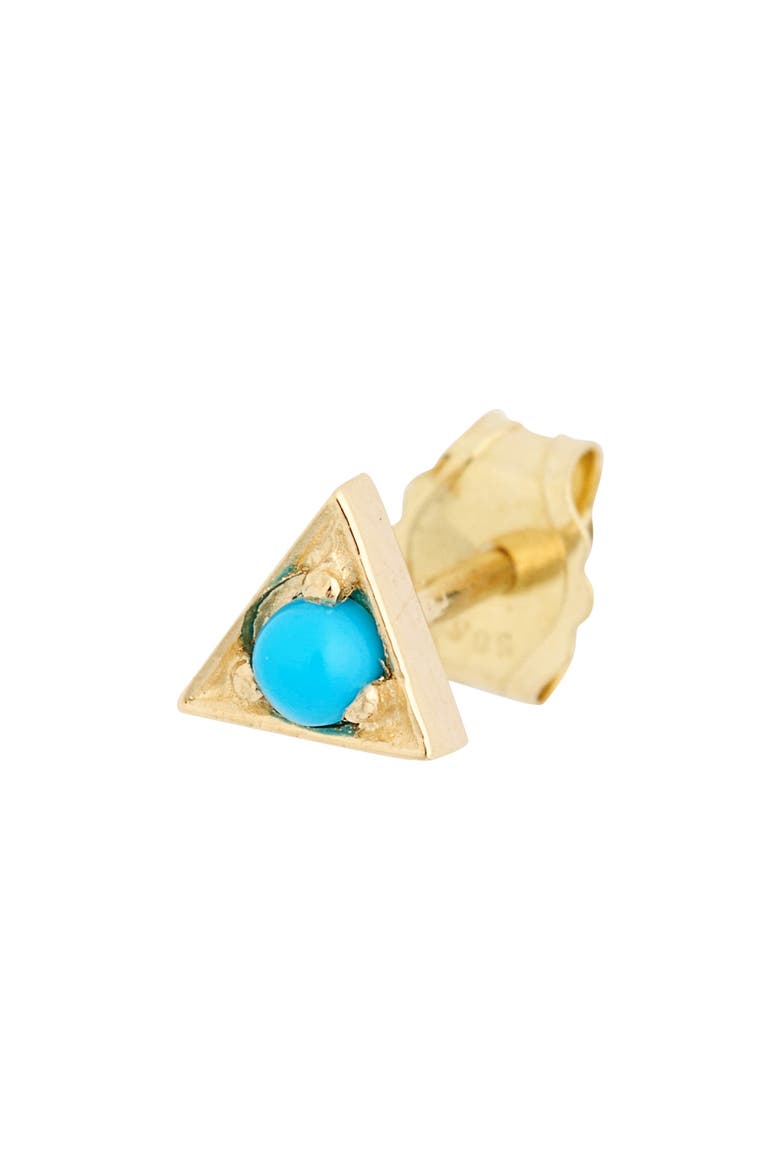 Cleo Triangle Stud Earrings, Alternate, color, TURQUOISE/ AQUA