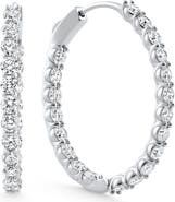 Bliss Diamond 4Ct Diamond Hoops 14k Gold Women's Lab Grown Earrings 30mm Tall