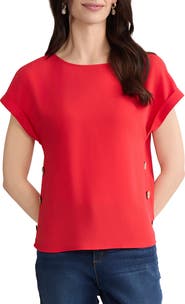 Jones New York Side Button Detail Top