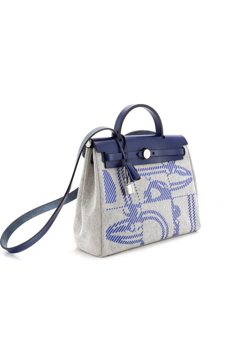 Pre-Owned Hermes Herbag Zip Relief Brides de Gala Toile and Leather 31, Alternate, color, Bleu France