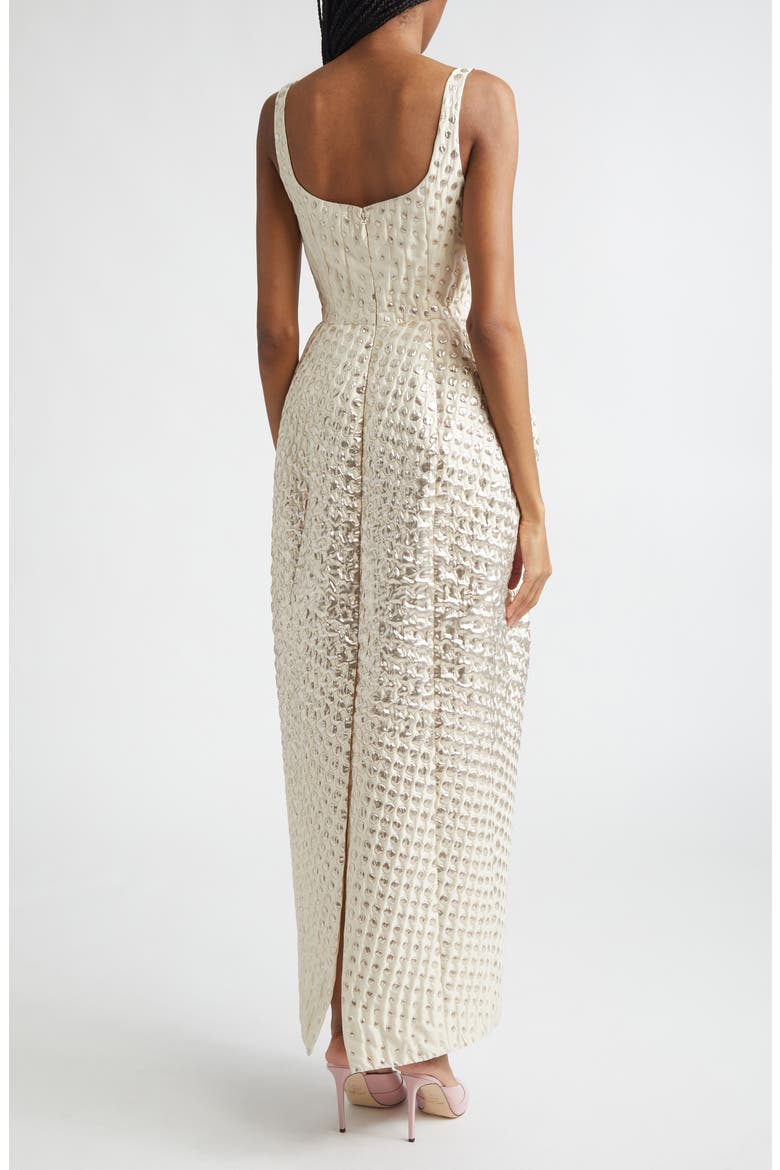 Halftone Dot Jacquard Gown, Alternate, color, MAGNOLIA