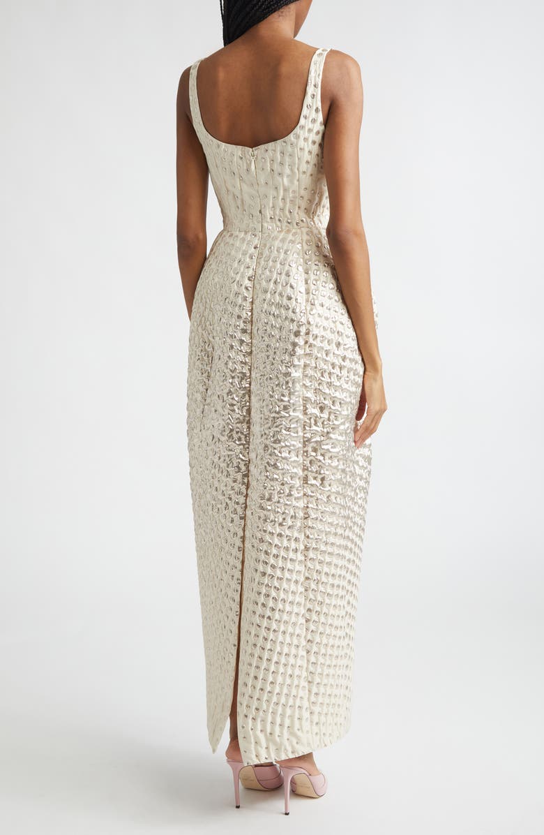 Christopher John Rogers Halftone Dot Jacquard Gown, Alternate, color, Magnolia