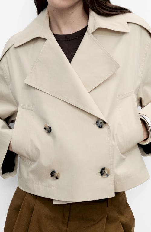 Mango Double Breasted Crop Trench Coat