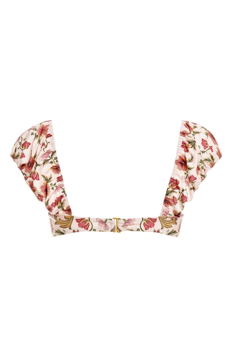 Agua Bendita Lupita Cap Sleeve Bikini Top, Alternate, color, Pink