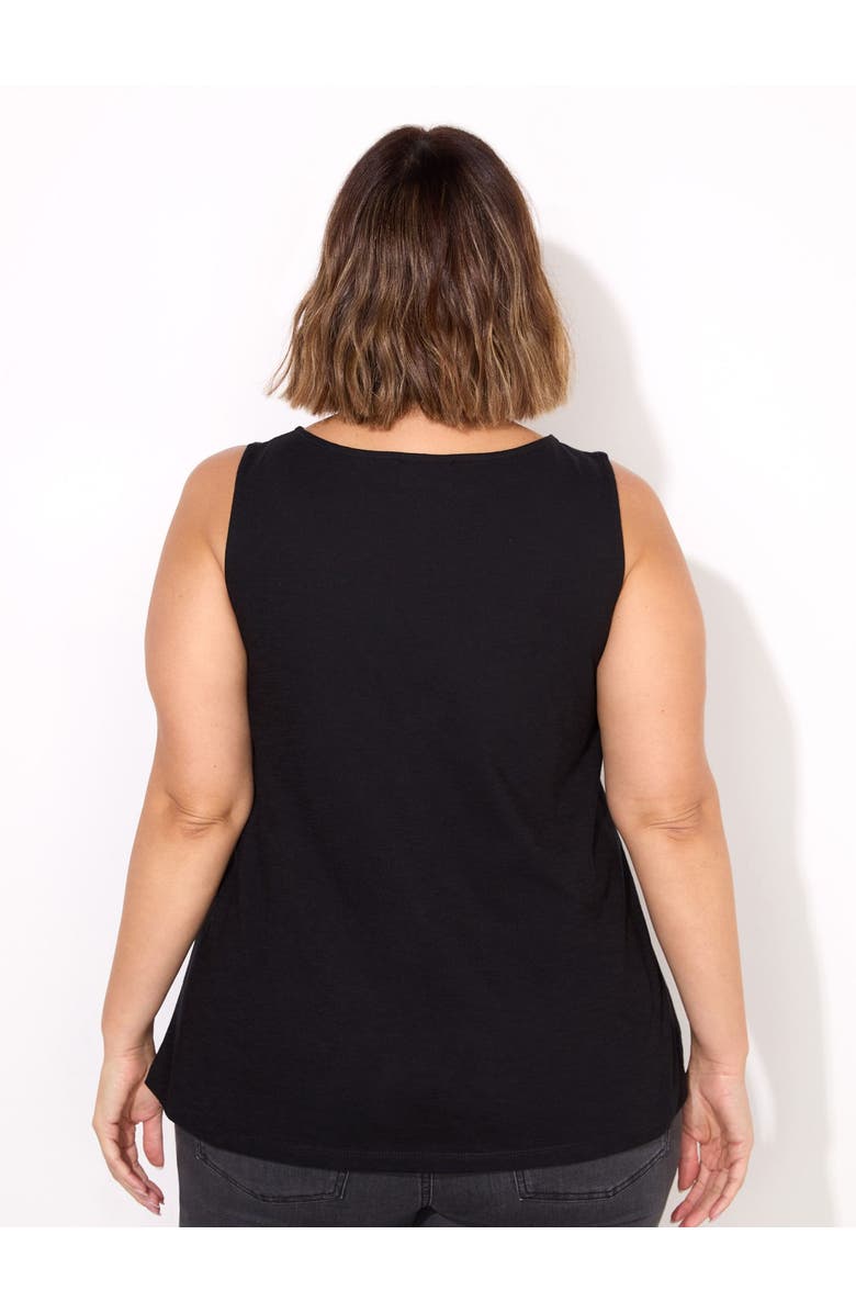 Live Unlimited Round Cotton Slub Neck Vest, Alternate, color, Black