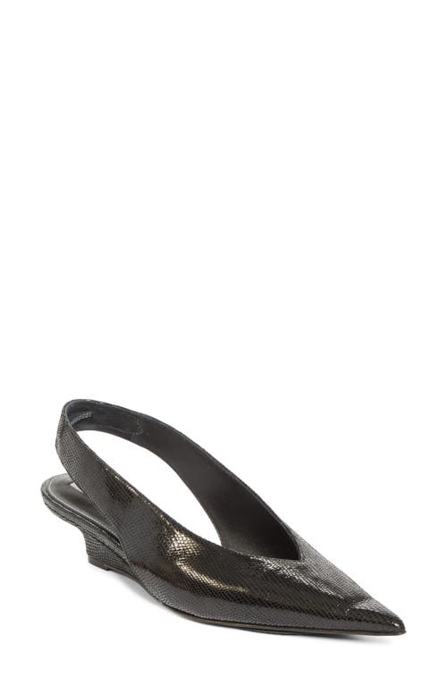 Totême Toteme Snakeskin Embossed Wedge Pump In Black