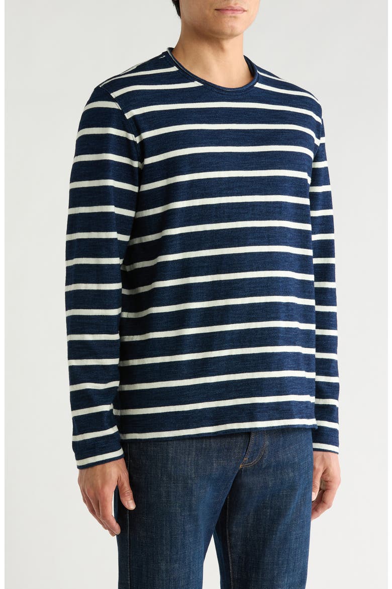 Danny Stripe Long Sleeve Top, Alternate, color, NAVY/NATURAL STRIPE