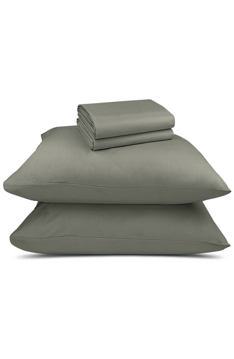 CALIFORNIA DESIGN DEN Signature Comfort 100% Egyptian Cotton Cool Percale Sheet Set, Main, color, Sage Mist - Grey Tone