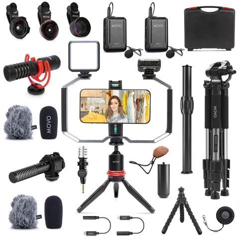 iVlog5 Director's Vlogging Kit with Various Microphones, Lights, and Accessories