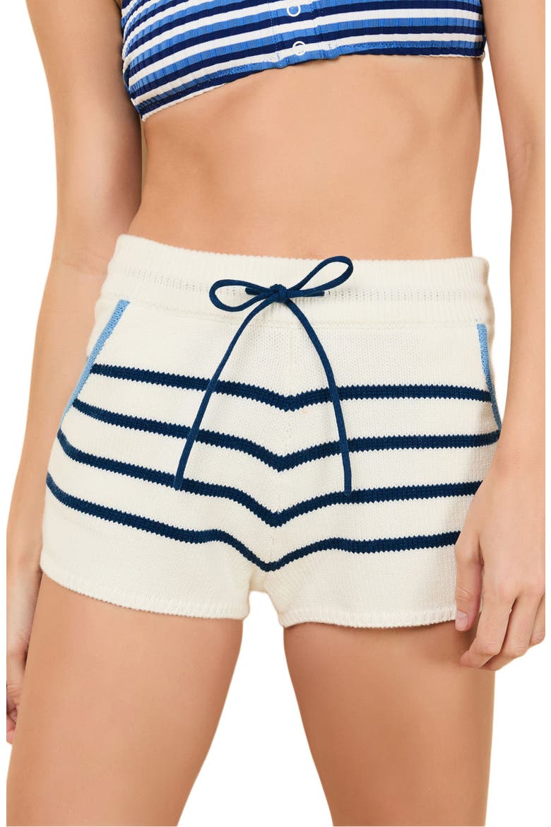The Louisa Tie Waist Sweater Shorts, Main, color, MARITIME NAVY