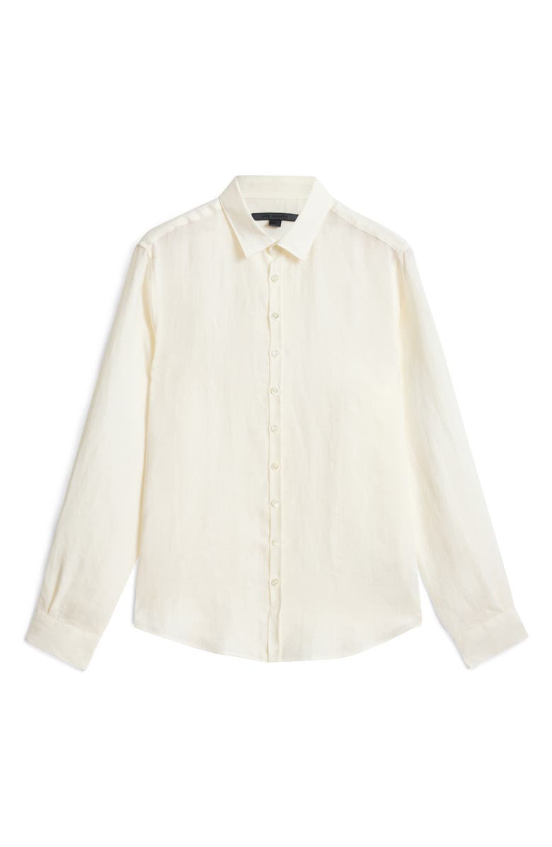 John Varvatos Bucks Linen Button-Up Shirt, Alternate, color, White