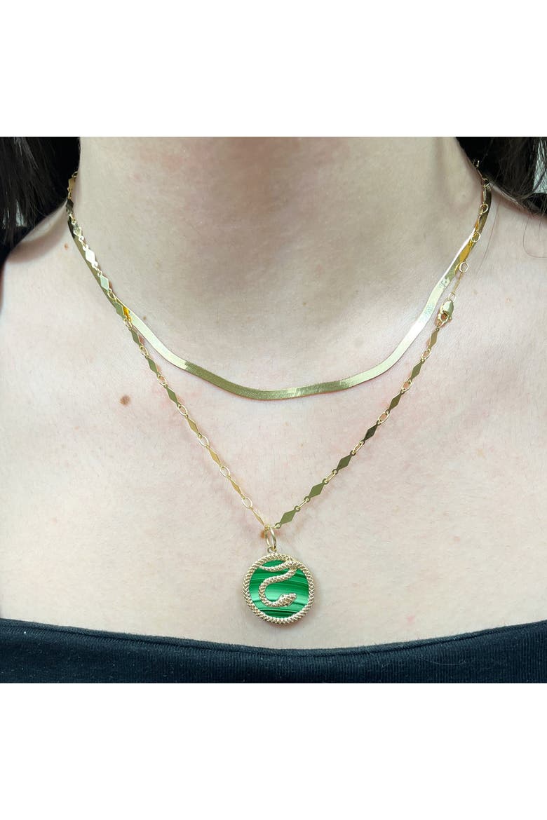 Malachite Snake Charm, Alternate, color, Malachite