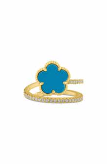 CZ by Kenneth Jay Lane Pavé Clover Wrap Ring