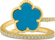 CZ by Kenneth Jay Lane Pavé Clover Wrap Ring