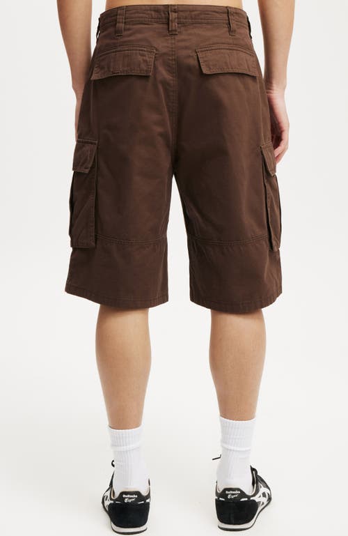 Cotton On Baggy Cargo Short In Chocolate Twill