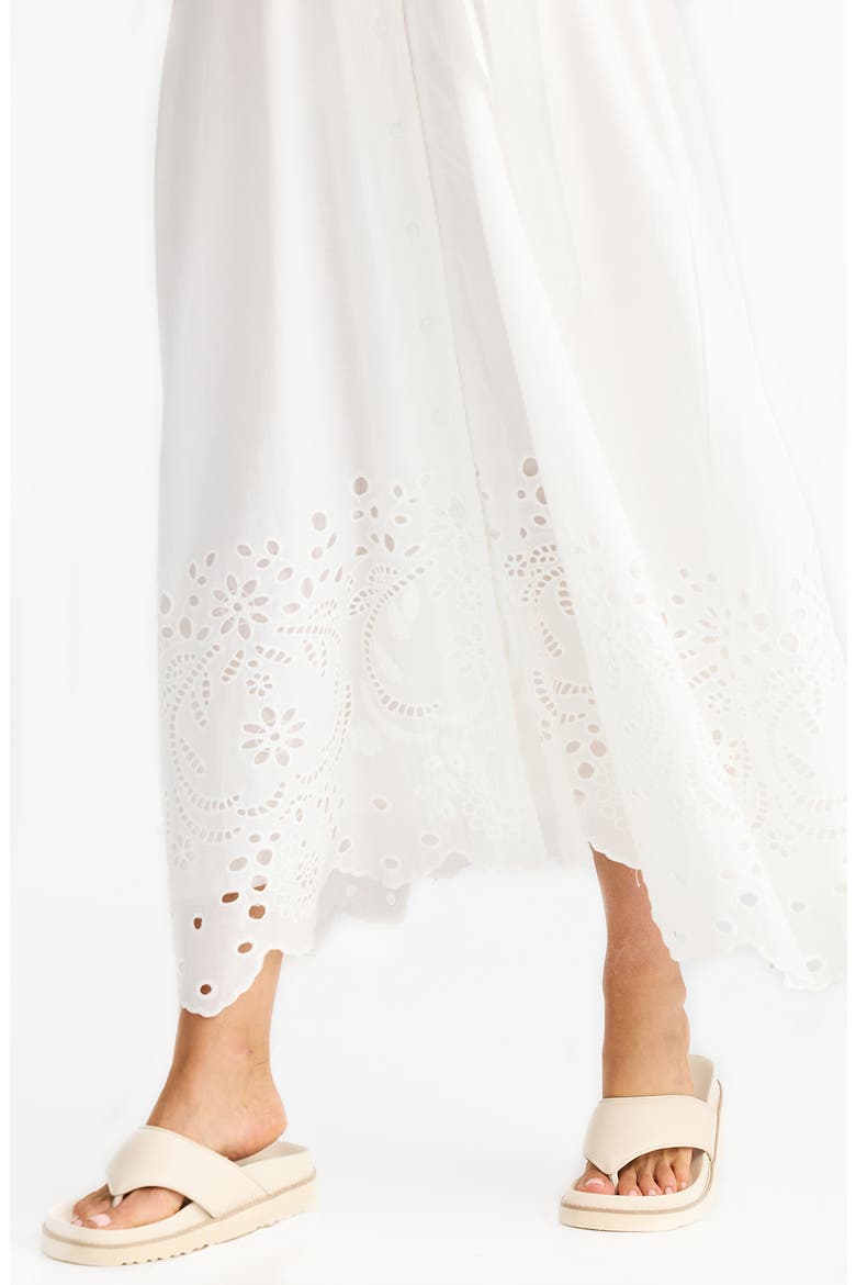 Versailles Cutwork Maxi Shirtdress, Alternate, color, WHITE