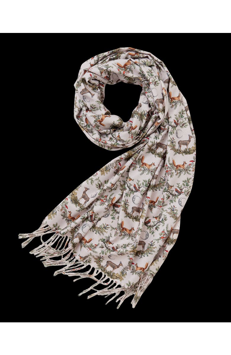 Fable England A Night's Tale Woodland Crystal Grey Heavy Weight Scarf, Main, color, Grey