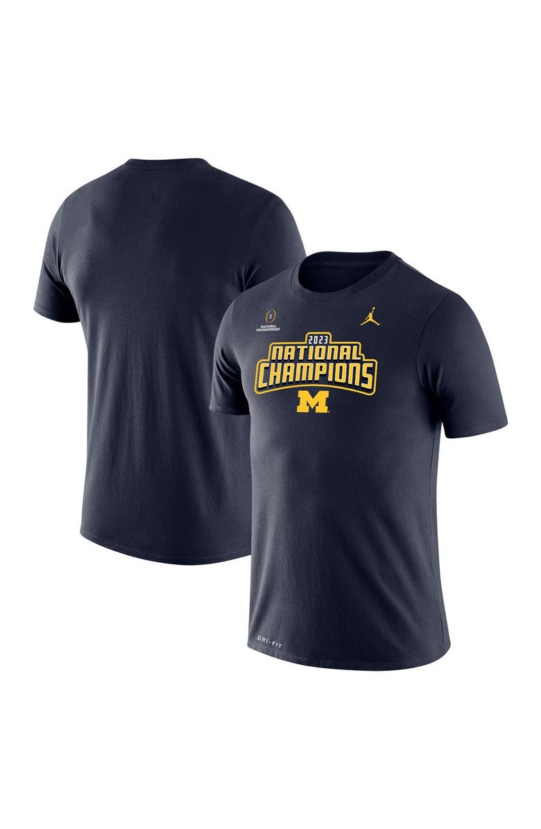 Jordan Brand Men's Jordan Brand Navy Michigan Wolverines College Football Playoff 2023 National Champions Legend Performance T-Shirt, Main, color, 