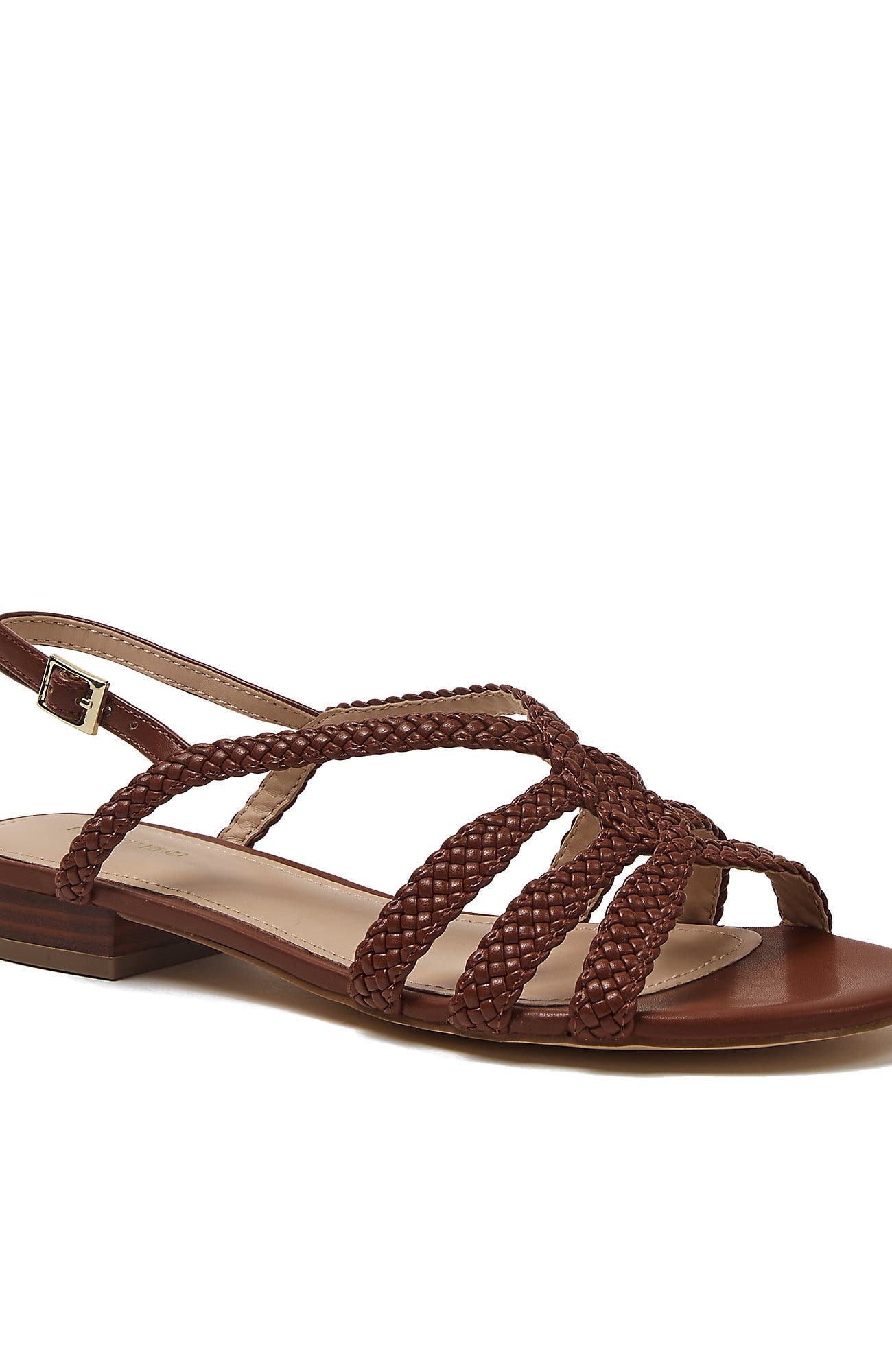 Lands' End Pasadena Braided Sandals, Alternate, color, Cognac