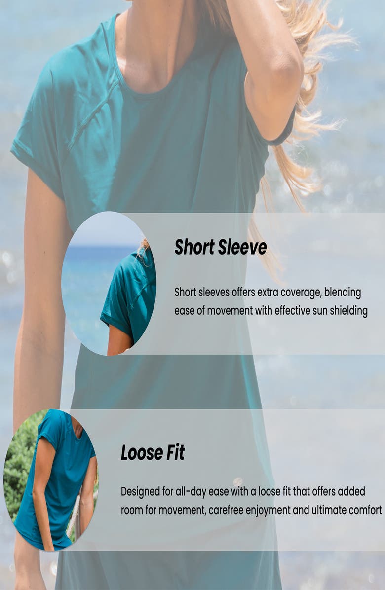 Calypsa Loose Fit Adele Swim Top, Alternate, color, Black