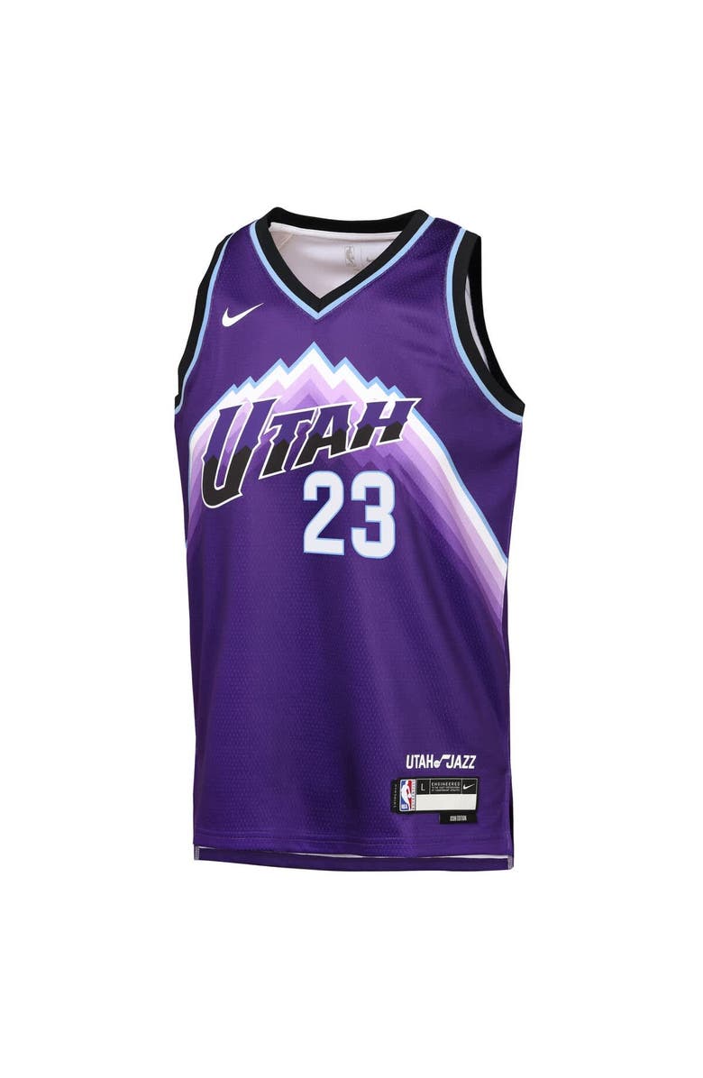 Nike Youth Nike Lauri Markkanen Purple Utah Jazz Icon Edition Swingman Jersey, Alternate, color, Purple