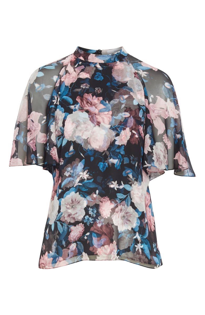 Erdem Floral Silk Chiffon Blouse, Alternate, color,