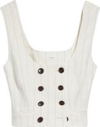 A.L.C. Darcy Pinstripe Linen Blend Crop Vest