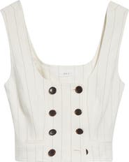 A.L.C. Darcy Pinstripe Linen Blend Crop Vest