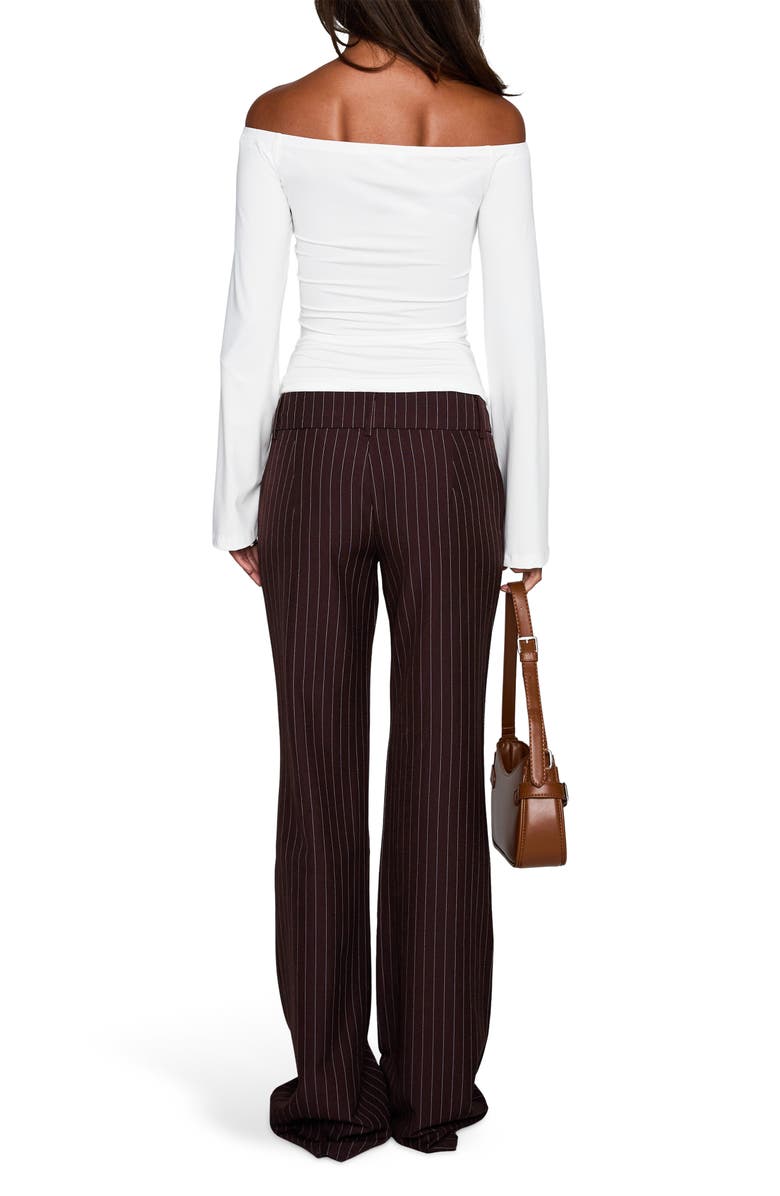 Princess Polly Kinkirk Flare Pants, Alternate, color, Brown Pinstripe