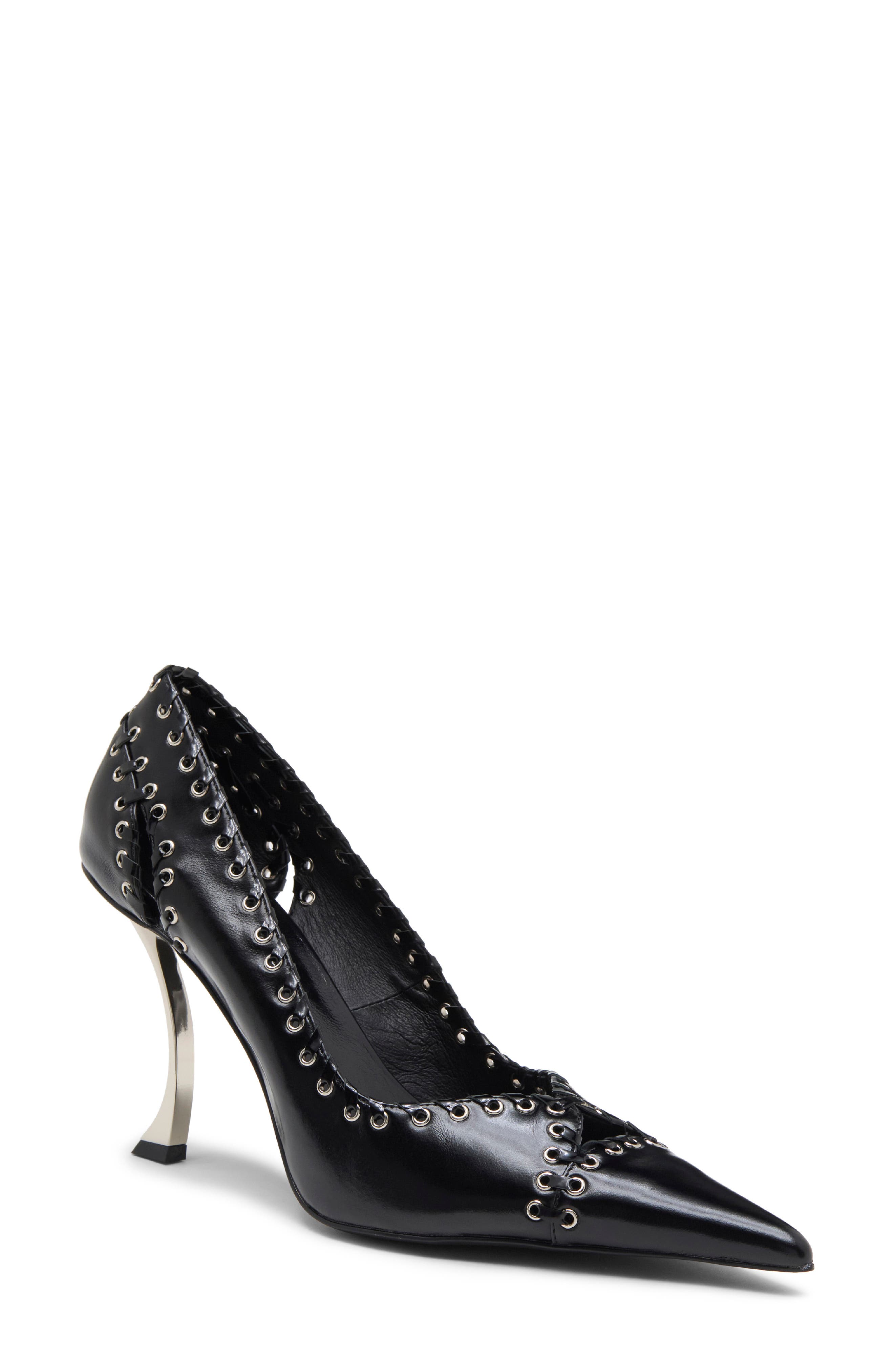 Fix Me Pointed Cap Toe Pump, Main, color, BLACK