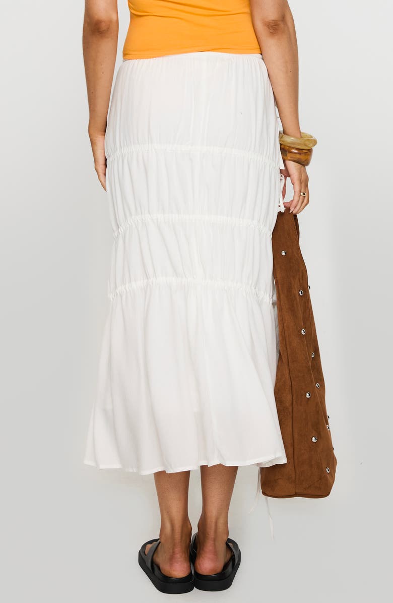 Princess Polly Perky Tie Detail Tiered Maxi Skirt, Alternate, color, White