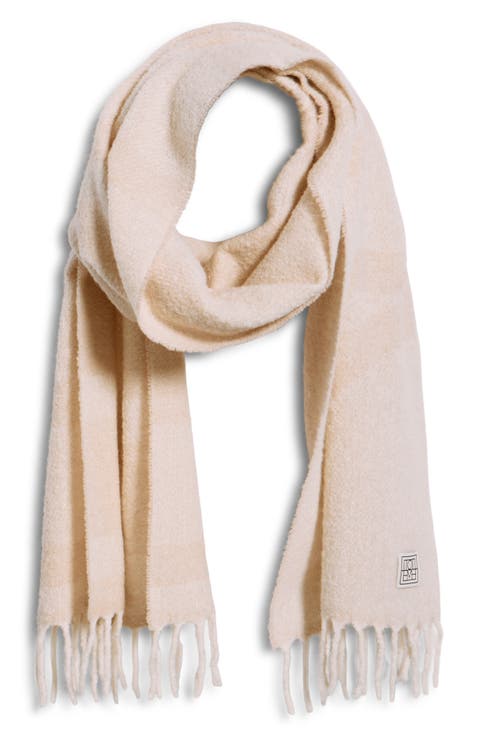 Monogram Jacquard Alpaca Blend Fringe Scarf