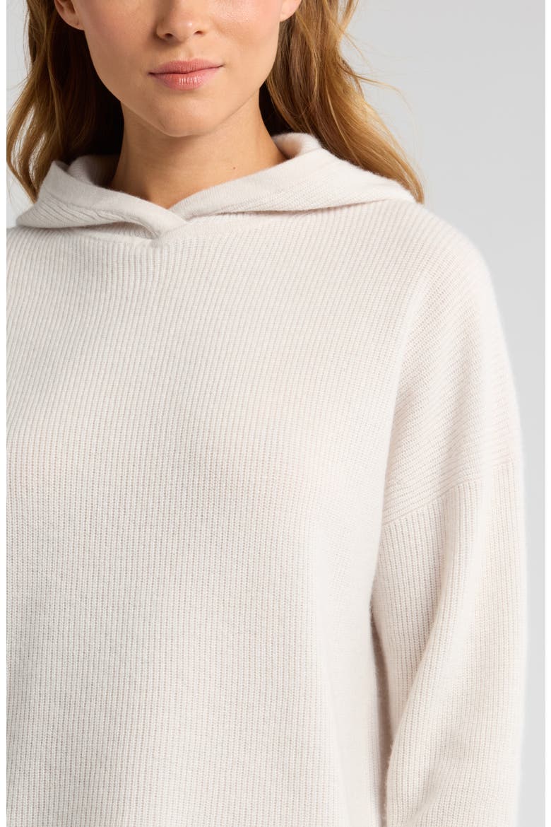 Wool & Cashmere Rib Hoodie, Alternate, color, IVORY EGRET LIGHT