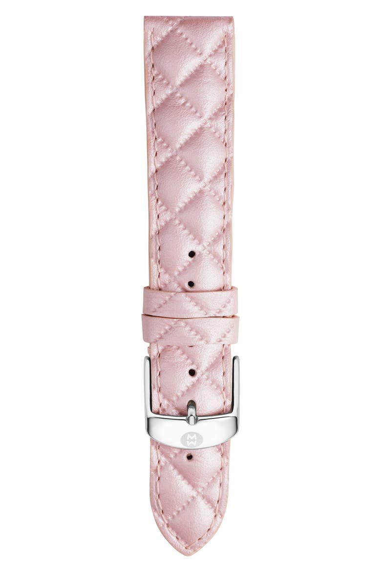 18mm Quilted Leather Watch Strap, Alternate, color, LILAC