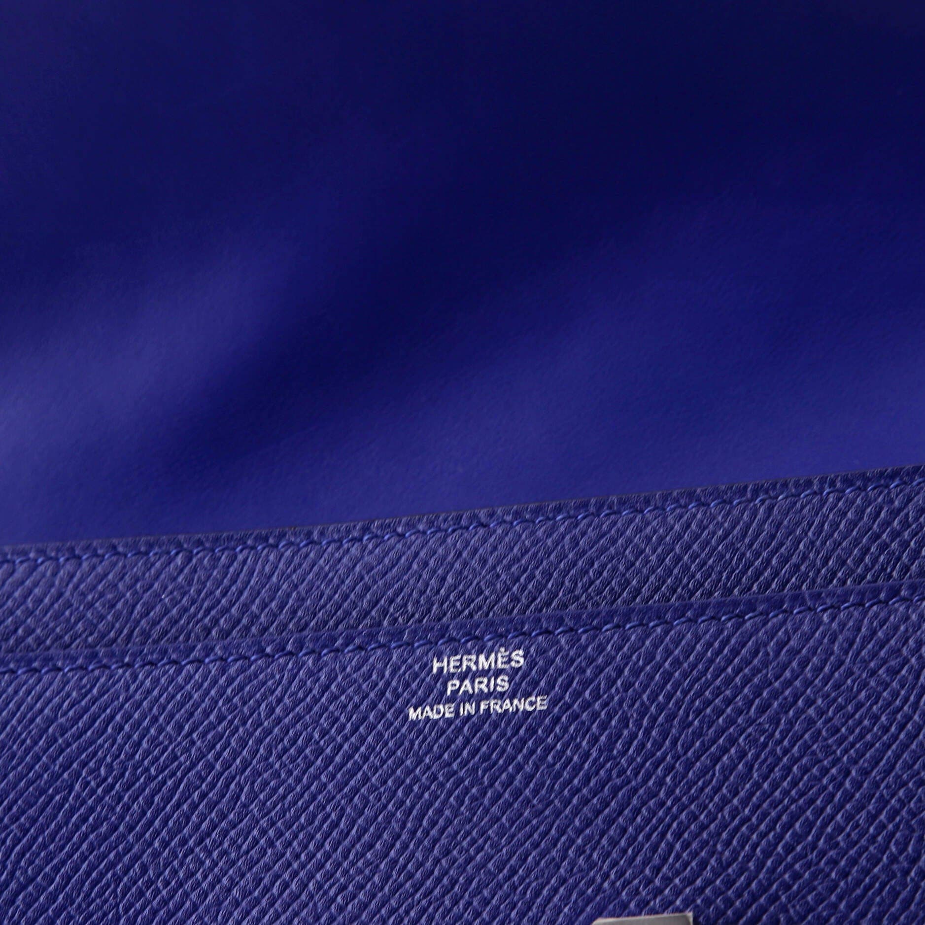 Pre-Owned Hermes Constance Wallet Epsom Long, Alternate, color, Bleu Electrique