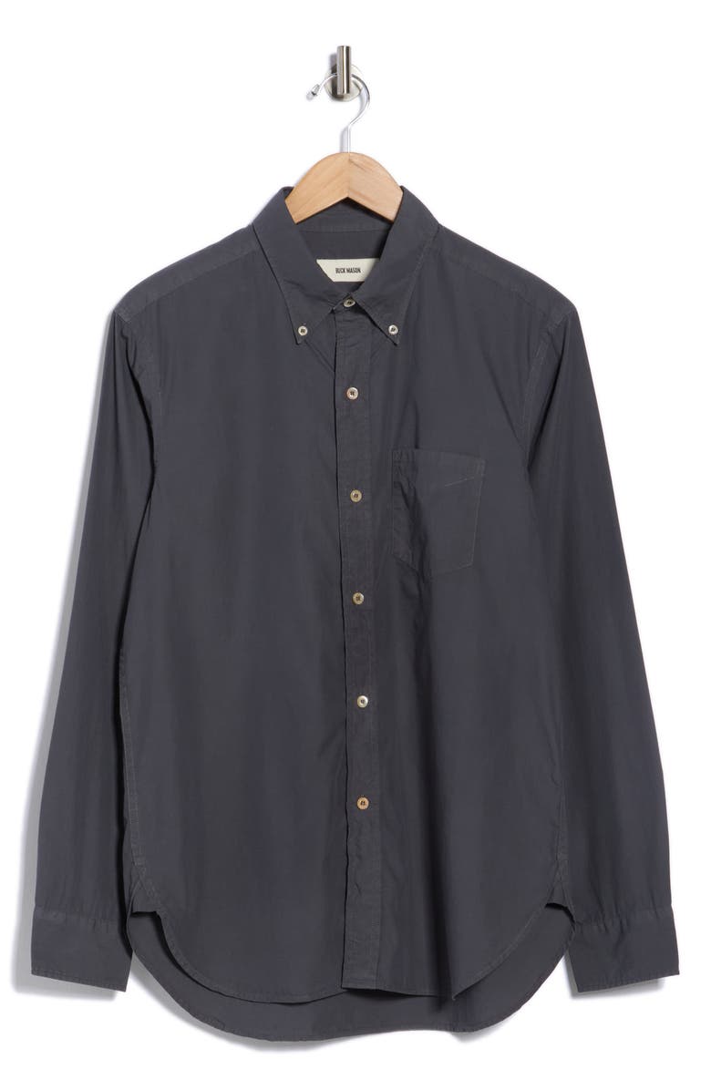 BUCK MASON Skyline Poplin Cotton Button-Down Shirt, Alternate, color, Anchor