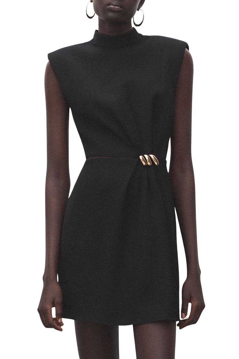 Hardware Detail Dress, Main, color, BLACK