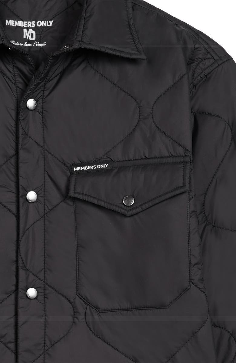 Members Only Quilted Shirt Jacket, Alternate, color, Black