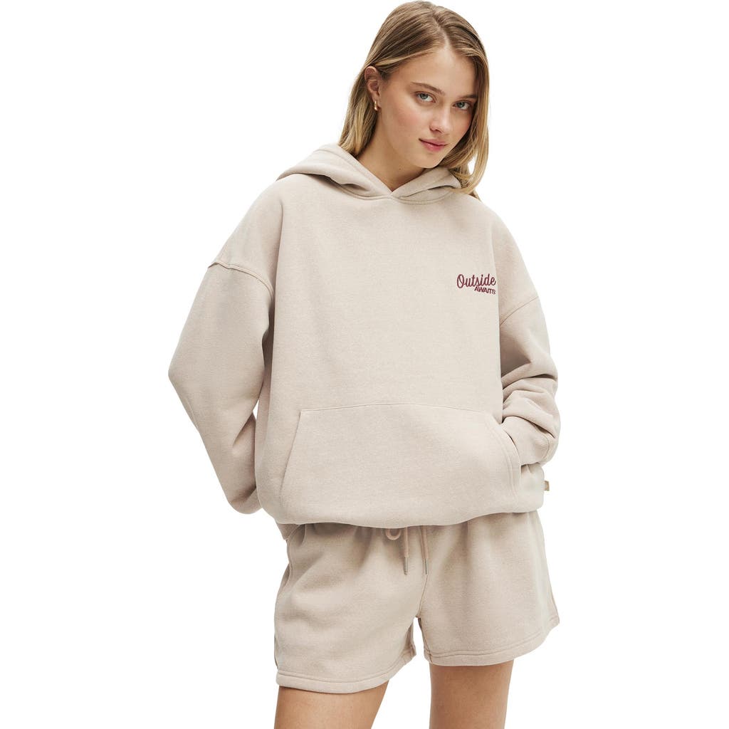 Cotton On Body Active Plush Premium Graphic Hoodie In Neutral