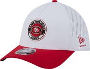New Era Men's New Era White/Scarlet San Francisco 49ers Patch 39THIRTY A-Frame M-Crown Perforated Flex Hat