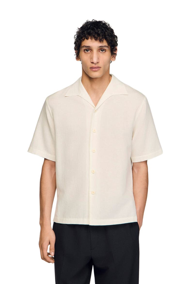 Cotton and linen shirt, Alternate, color, Ivory.