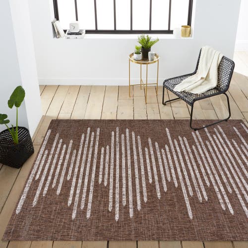 Jonathan Y Zolak Berber Stripe Geometric Indoor/outdoor Area Rug In Brown/beige