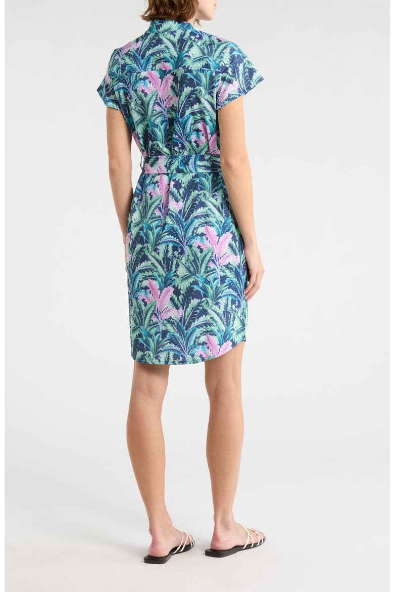 Villa Palms Tie Waist Shirtdress, Alternate, color, ISLAND NAVY