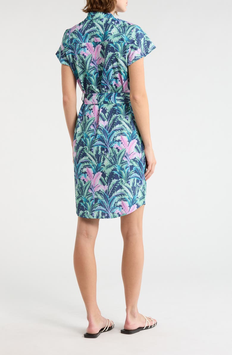 Tommy Bahama Villa Palms Tie Waist Shirtdress, Alternate, color, Island Navy